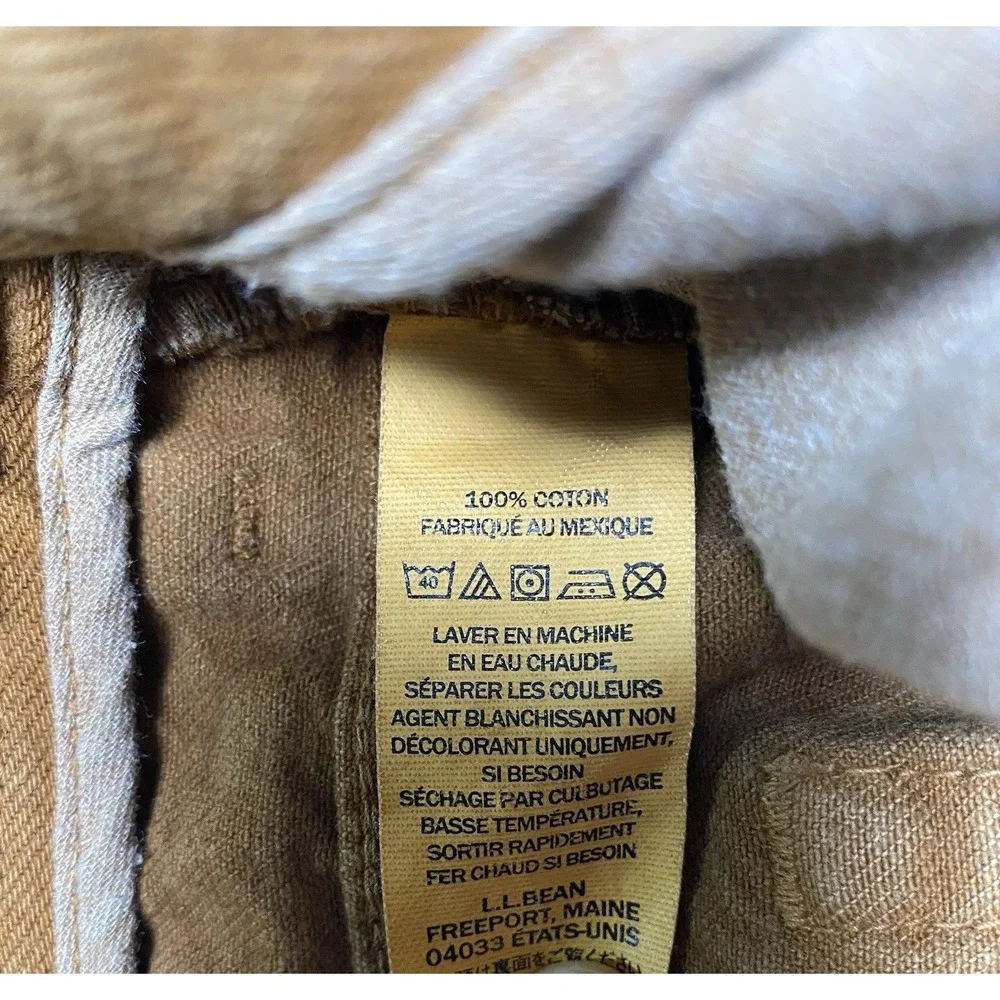 LL Bean Comfort Waist Relaxed Fit Khaki Pants Men's 38x32 Measured 36x30 Brown